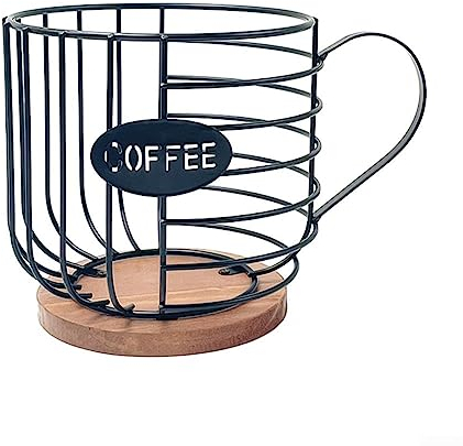 AIDNTBEO Organizador de cápsulas de café para vestíbulo de hotel, área de servicio de desayuno de motel, encimera de cocina en casa, lugar de trabajo, negro