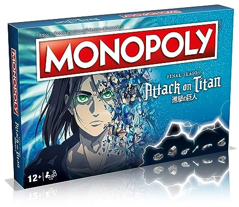 Winning Moves Monopoly Attack on Titan – Brettspiel für Erwachsene und Kinder ab 12 Jahren, für 2 bis 6 Spieler