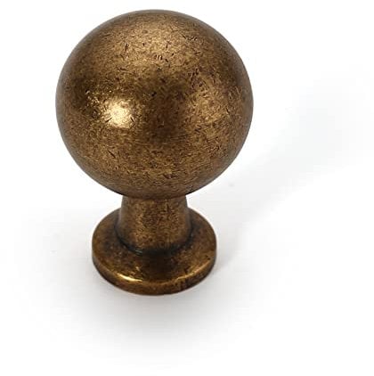 9BUILD 10 Pack Antique Brass Cabinet Handles - Kitchen Cupboard & Drawer Knobs