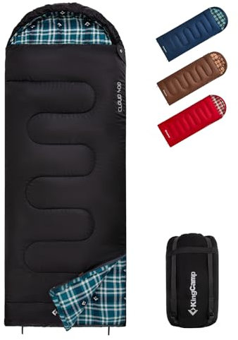 KingCamp Unisex-Adult Schlafsack Winter, Dickere Pro Schwarz-L-Zip, Komfort: 4°C Limit: 0°C Extrem: -15°C