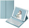 HENGHUI Keyboard Case for Galaxy Tab S9 FE 10.9 inch/Tab S9 11 inch/Tab S8 11/Tab S7 11 Detachable Magnetic Color Keyboard Cover Cute Round Key,MistyBlue