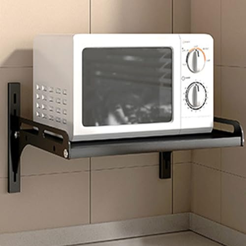 Dxcaicc Rejilla para Horno De Microondas De Pared,Estante para Horno De Microondas Comercial O Doméstico,Organizador De Almacenamiento De Cocina,Negro,46cm/18.1in