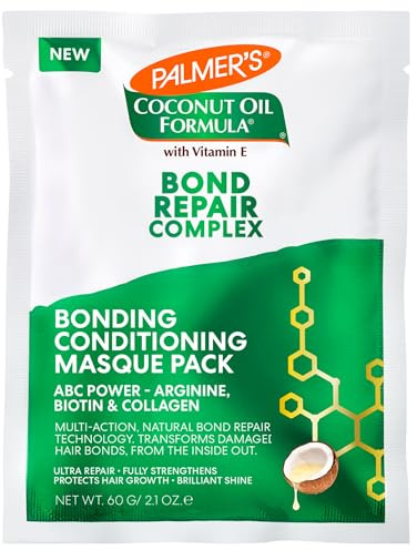 Palmer's Amino Bonding Complex Hair Mask, Intense Conditioning Masque Pack with Coconut Oil & Vitamin E, Heat Protectant, Anti Frizz, Adds Shine, Protects Hair Growth, All Hair Types, 2.1 oz packette