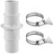 PEUTIER Pool Hose Adapter 1-1/2'' or 1-1/4'', Pool Hose Connector Coupling with 2 Stainless Steel Hose Clamps Pool Vacuum Hose Fittings for Swimming Pool Vacuum Cleaners Filter Pump Hoses