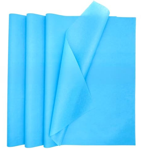 Hellblaue, mehrfarbige Seidenpapierbögen, perfekt für Geschenktüten, Bastelarbeiten, Geschenkverpackungen, Hochzeit, Geburtstagsfeier, DIY-Papierblumen, vielseitiges Seidenpapier für alle