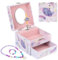 Anyiner Schmuckschatulle mit Spieluhr, Kinder-Schmuckkästchen Musikkästchen mit sich drehenden Ballerina, Schmuckkästchen Mädchen Geburtstagsgeschenk für Kinder von 3-10 Jahren (Rosa Ballerina)