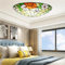 TZSMUM Retro Blumen Tiffany Stil Deckenleuchte Vintage Rund Kreative Handgefertigte Schlafzimmer Deckenlampe Für Wohnzimmer Balkon Flur Esszimmer Dekoration Decken Beleuchtung E27 Glühbirnen (40CM)