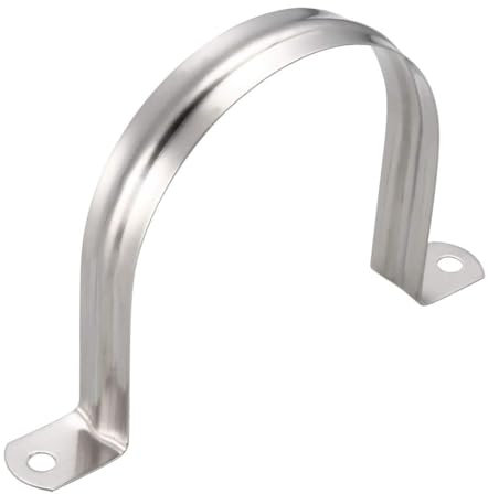TA-VIGOR 4Pcs Rigid Pipe Straps, 100mm 2 Holes 304 Stainless Steel Tension Tube Clip Clamp, Heavy Duty Conduit Clamps for Pipe Tube Wire Fixing, Laying Plumbing, Electricity, Exhaust