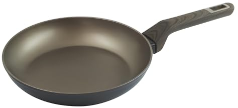 Zanetti, Padella Forgiata Alto Spessore TERRA, Padella Antiaderente in Alluminio, Adatta a Tutti i Piani Incluso Induzione, Manico Soft Touch Effetto Legno, Diametro 18 cm, Packaging 100% Riciclato