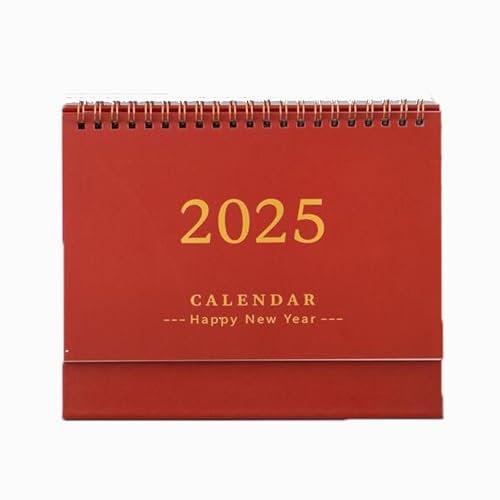 Tischkalender 2023-2024, Desk Kalender 2024, Monatskalender vom Juli 2023-Dezember 2024, Standing Flip Schreibtischkalender 23/24 mit Planer/Aufgabe (rot)