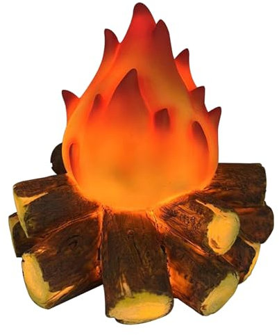 Fogata Falsa, lámpara de Fuego Falsa en 3D, Troncos de Chimenea Falsos alimentados por batería, Llama de Fuego Falsa sin Llama para Decoraciones Halloween y Navidad, Estilo 1, fogata Falsa Realista