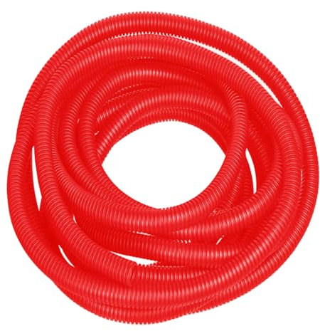 MOCNT Conduit Cable Auto Non Split Loom Tubing Wire Polyethylene Corrugated Flexible Conduit Tube Cable Management Protection Pipe Cable Tidy Organiser Trunking Red 7mm 10meter