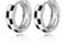 RoseJeopal Silber 925 Creolen für Damen - Kleine Ohrringe Mit Zirkonia, Knorpel Huggie Kreolen für Mädchen 10mm (Schachbrett)