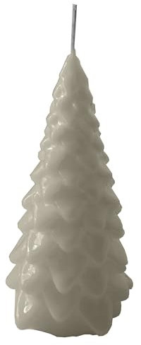 Candela Artigianale- Albero di Natale-Cereria di Giorgio-AVORIO- Altezza 20 cm - REALIZZATO A MANO