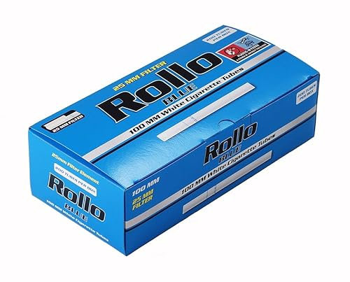 ROLLO Blue 100mm Filterhülsen 5 Boxen (200 Hülsen pro Box)