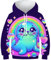 SAFGTXHTR Foca Felpa Bambino Stampa 3D Pullover Divertente Sportivo Manica Lunga Felpe con Cappuccioper con Tasche 6-15 Anni