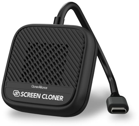 ClonerAlliance Screen-Cloner Dongle, 1080p@60fps screen recording with hardware-based encoding, capturing all desktop content and audio. Compatible with Windows and Mac.