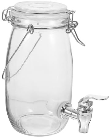 MAGICLULU Glass Juice Jar Tap for Kitchen Drinks Dispenser Airtight Food Storage for Sparkling Wine for Fruit Squeezer and Water Carrier