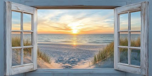 5D Diamond Painting Erwachsene, Strand Diamant Painting Bilder Sonnenuntergang Diamond Painting Groß XXL 60x120cm, Full Drill Cross Stickerei Malerei Kits für Fzimmer Wand Dekoration Geschenke -5395