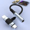 2 in 1 Lightning+USB C to 3.5mm Headphone Jack Adapter for iPhone, USB C and Lightning Aux Audio Splitter Cable Adapter iPhone Headphone Jack Adapter for iPhone 16 15 14 13 12 11/iPad/Samsung, Silver