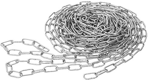 GARVALON Iron Silver Barrier Chain 2 Inches 25 Feet Heavy Duty Chain Link Fencing
