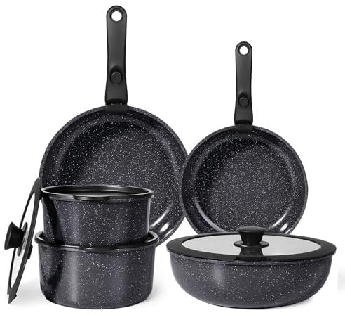 GiPP Pots and Pans Set Non Stick,11PCS Cookware Sets Grey Ceramic Nonstick Detachable Handle,Induction Kitchen Set Removable Handle,RV Cookware Set,PFOA Free (Grey, 11PCS)