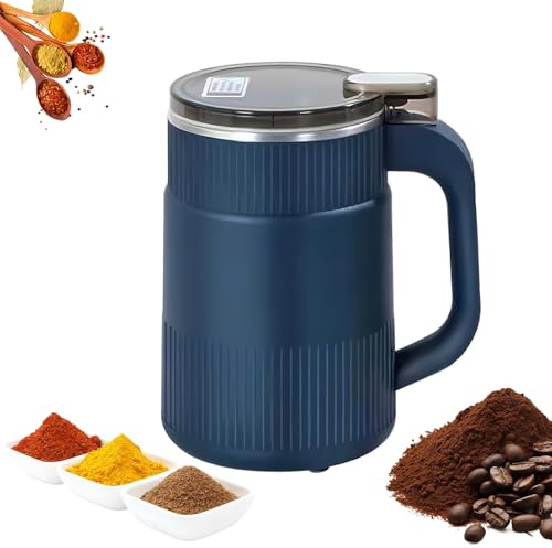 Ruiqas Multifunktionale Kaffeemühle und Gewürzmühle Elektrische 200W | für Kaffeebohnen, Gewürze, Nüsse & Körner, kompakte, Edelstahl, ragbare größe, ideal für zuhause, büro & reise