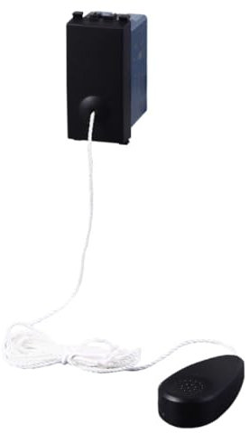 Pulsante con corda 10A, Moduli neri, Compatibile Con Vimar Arke', frutti, interruttori, pulsanti, deviatori, dimmer, sensori, PIR, buzzer, Per Placche originali e compatibili