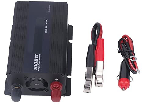 Power Inverter, Car Power Inverter, Car Inverter 1000W DC to AC Power Converter Multiple Protection Intelligent Air Cooling Car Adapter for Laptop Computer(DC12V to AC220V)