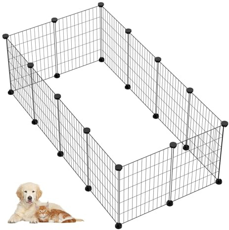 Crynvor 12 Stück Meerschweinchen Käfig aus Metallgitter, Freilaufgehege Kaninchen, Hasenkäfig, Kleintierkäfig, Kleintiergehege Innen für Welpen, Kaninchen, Igel und Kleine Haustiere(30cm × 40cm)