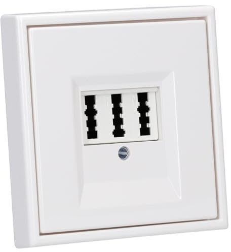 JUNG Serie LS TAE-Anschlussdose Set Schneeweiß Matt | mit TAE-Anschlussdose 3x6 NFN, LS969TWWM Abdeckung, LS981WWM Rahmen 1-fach