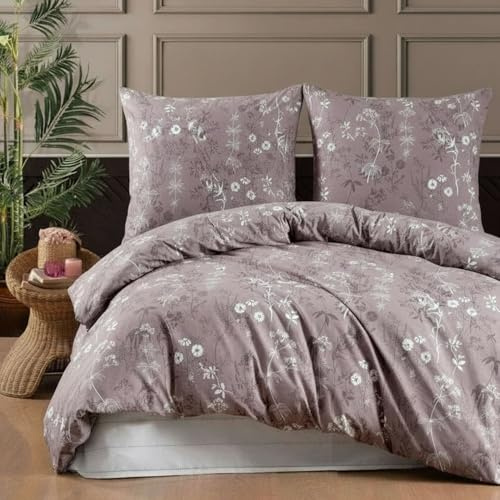 ZIRVEHOME Bettwäsche 135x200 cm. 2-teilig Set 100% Baumwolle Bettbezug 135x 200cm Kissenbezug 80x80cm Renforcé Bettwäsche-Sets 135x200 mit Reißverschluss, Polina