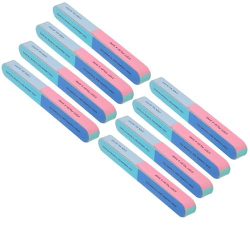 Lurrose Set 6 Lati 7 Fasi Professionali Lima per Unghie 8 Pezzi Blocchi Buffer in Spugna per Unghie Finte e Dita dei Piedi Uso Professionale Donna