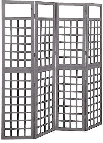 Divisorio a 4 pannelli in legno di abete massiccio, reticolo pieghevole per piante rampicanti, supporto interno per rose, paravento pieghevole per privacy e guadagno