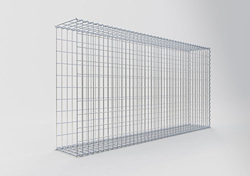 GABIONA Gabione zur Erweiterung (L x H x T cm: 200 × 100 × 30) – Steinkorb aus 4 mm Draht, Spiralverschluss – für Verlängerung in der Länge, ohne Stirngitter – Gabionenzaun