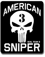 Copytec Aufkleber/Sticker - American Sniper TYP2 Scharfschütze Heckenschütze Spezialeinheit US Army USA Navy Seal Militär Emblem 6x7cm #A4242
