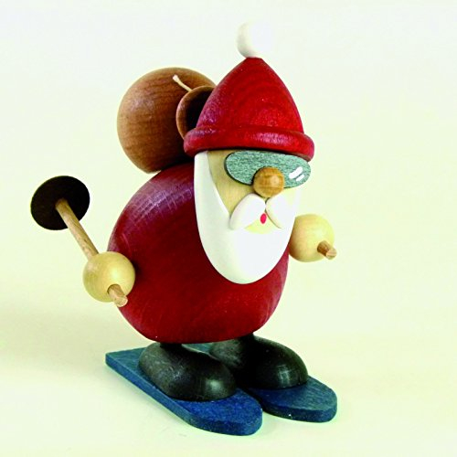 Holzfigur Weihnachtsmann auf Ski HxB 9,2x6,7cm NEU Seiffen Erzgebirge Dekoration Holzfiguren Weihnachten Fensterschmuck Spielzeug Deko Weihnachtsfigur