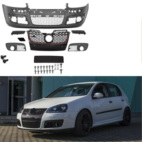 DM Autoteile Golf 5 V Stoßstange Vorne + Wabengitter für GTI +ABE + Montageset INCLUSIVE
