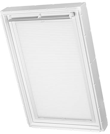 Ventanara® Dachfenster Waben Plissee ohne Bohren passend für Velux Fenster Plisseerollo Faltrollo verspannt Klebemontage (FK06, Weiß Tageslicht)