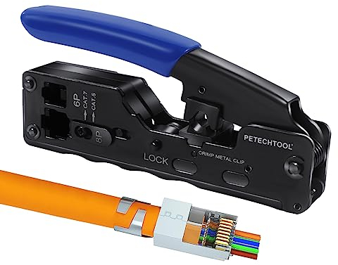 Pinza Crimpatrice rj45 CAT7 per connettore passante rj45, RJ12 e RJ11, Crimpatrice rj45 Professionale