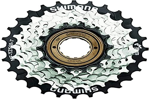 Shimano Unisex – Erwachsene MF-TZ510 7-Fach Schraubkranz, 14-16-18-20-22-24-28 Zähne, Braun/Schwarz