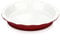 LOVECASA Tarteform, 1er Quicheform aus Steinzeug, runde Backform Kuchenform mit gewelltem Rand, 28 x 28 x H 5 cm, VCP-BKB05, Rot