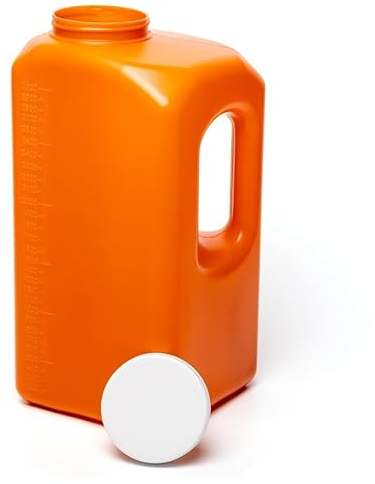 24-Hour Urine Collection Bottles with Easy-Grip Handle - Large Graduated Container for Overnight Collection with Wide Opening and Screw On Cover (1)