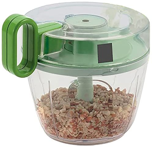 MovilCom® - Cortador de Verduras | Picadora Manual de Alimentos | trituradora de Alimentos para Verduras, Carne, Hierbas, Cebolla, ajo, Ensalada | Picadora Manual con Cuerda | 650ml (Mod.03)