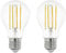 EGLO connect.z Smart Home-Set, 2x lampadine Led E27, A60, con telecomando, ZigBee, app e controllo vocale, dimmerabile, design vintage, 806 lumen e 6 W ciascuna, chiare in bianco neutro