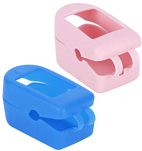 2er Set Silikon-Schutzhülle für, Tragbarer Schutzcase mit Passform für Fingerpulsmesser - Leicht und Reisefreundlich für Zuhause oder Unterwegs(Blau+Rosa)