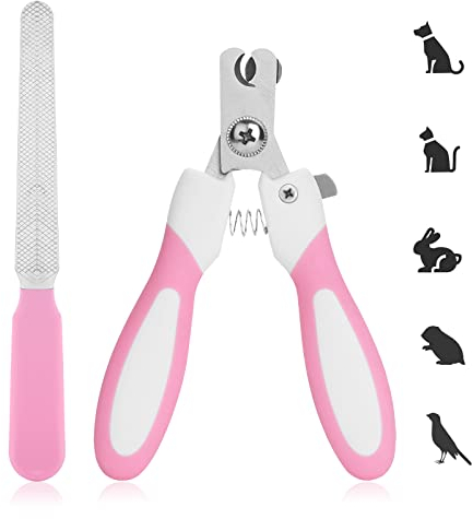 cobee Coupe Ongles pour Chien avec Lime à Ongles,Coupe-Ongles Professionnel pour Animaux domestiques Chatons avec Verrouillage de sécurité et Protection pour éviter Les coupures excessives (Rose)