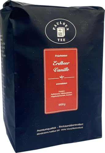 Erdbeer Vanille 1000g (37,95 Euro/kg) Paulsen Tee Früchtetee rückstandskontrolliert