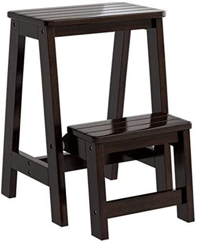 Escabeau Pliant en Bois Massif, Chaise multifonctionnelle pour Adulte, étagère à Fleurs en Bois, Supports pour Plantes, escabeau à Outils Robuste de Jardin (C)