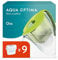 Aqua Optima Oria Wasserfilterkanne & 9 x 30 Tage Evolve+ Wasserfilterkartusche, 2,8 Liter Fassungsvermögen, zur Reduzierung von Mikroplastik, Chlor, Kalk und Verunreinigungen, Grün